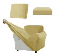 Luxurious Velvet Sofa Covers - Non-slip 1/2/3/4 Seater Set with Seat & Back Covers Well-fitted Lemon Yellow (XL 80-120cm 3pcs) for Ultimate Style & Comfort