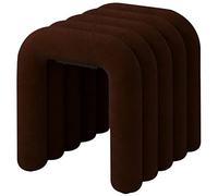 Luxurious Velvet Stool with Footrest Carbon Steel Makeup Pouf for Bedroom & Living Room Type A Dark Brown Stylish Accent Chair Modern Home Decor