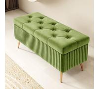Luxurious Velvet Storage Bench Modern Fruit Green Shoe Bench & Ottoman Stylish Seating with Storage for Living Room Bedroom Hallway - Chic Home Decor