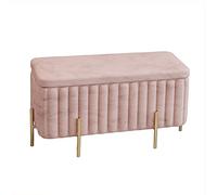 Luxurious Velvet Storage Ottoman Bench with Metal Legs Stylish Footstool for Bedroom & Living Room Soft Bed End Seat & Contemporary Fur Solution