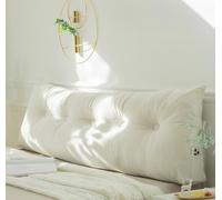 Luxurious Velvet Triangle Headboard Cushion for Double/King Bed Perfect for Resting & Reading 200x40x12 cm (80x40x12 cm White) Stylish Bedroom Decor