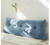Luxurious Velvet Triangle Headboard Cushion for Double/King Size Beds Perfect for Resting & Reading 200x40x12 cm (Also Available: 120x40x12 cm Blue)