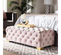 Luxurious Velvet Tufted End of Bed BenchUpholstered Entryway Storage Seat Soft Fur Accent for Bedroom 80x50x40cm (31x20x16in) Stylish Home Furniture