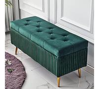 Luxurious Velvet Upholstered Shoe Footrest, Premium Fur Storage for Living Room & Entryway, Stylish End of Bed nizer - 100x40x45cm (39x16x18in)