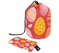 Luxurious Waterproof Large Barrel Makeup Bag for Women, Spacious Enough to Hold All Your Cosmetic Items with Ease, Easter Eggs Pink