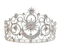 Luxurious Wedding Crowned Headband 4 Elegant Design Zn Alloyed Construction Wedding Headwear Fashionable Accessories Bridal Crown Headpiece Gold