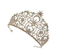 Luxurious Wedding Crowned Headband 4 Elegant Design Zn Alloyed Construction Wedding Headwear Fashionable Accessories Bridal Crown Headpiece Gold