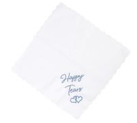 Luxurious Wedding Day Handkerchief - Embroidered White Cotton with Lace Edges, Something Blue Gift for Bride,for Mother and Father of the Bride, Sentimental Keepsake for Happy Tears - 30x30 cm