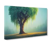 Luxurious Weeping Willow Tree Canvas Print | Gallery Wrapped 30mm Frame Wall Art | 30x20 inches | Ready to Hang | Contemporary Landscape Picture | Living Room Bedroom Lounge Office