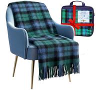 Luxurious Wool Knee blankets for elderly, Adults - 74x31" - Scottish tartans - Fringed edges, check Cosy sofa throws - Reading, Wheel chair, Travel - winter Blanket (Campbell Ancient Tartan)