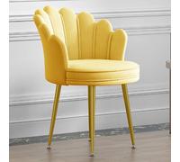 Luxurious Yellow Velvet Armchair with Cushions & Gold Legs - Stylish Upholstered Leisure Chair for Living Room & Bedroom Perfect Dining Seat