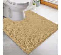 LuxUrux Bath Mat-Extra-Soft Plush Bath Shower Bathroom Rug,1'' Chenille Microfiber Material, Super Absorbent Shaggy Bath Rug. Machine Wash & Dry (50 x 50 cm, Beige)