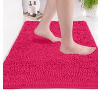 LuxUrux Bath Mat-Extra-Soft Plush Bath Shower Bathroom Rug, 1'' Chenille Microfiber Material, Super Absorbent Shaggy Bath Rug (Hot Pink, 50 x 80 cm)