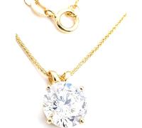 Luxury 1.5 carat Diamond Necklace Pendant Solid White Gold 18K Jewelry for her Solitaire Diamond Necklace 8mm chain 18" HANDMADE Jewellery Necklace 18kt Gold Necklace for women 1.5ct Diamonds