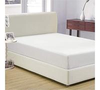 Luxury 1 Piece Fitted Sheet 100% Egyptian Cotton 1000 Thread Count - King Size - 18" Inch Deep Pocket, Pure Natural Cotton Sheet, Soft & Silky Sateen Weave - White Solid