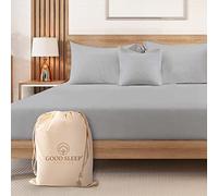 Luxury 100% Egyptian Cotton Fitted Sheet, 1 Piece 1000 Thread Count Super King Fitted Sheet, Soft Cooling Bed Sheets, Sateen Weave Superking Fitted Sheet, 41cm/16" Deep, Light Gray Sheet.