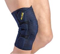 Luxury 100% Italian Cotton Knee Support featuring: Patella Stabiliser/PAIR of spiral stays & polycentric hinges/Athritis Friendly Fastening System :Supplied to NHS (Small: Thigh Circ:32-36cm)