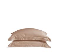 Luxury 100% Organic Cotton Edged Pillowcases | Oxford Border Pillow cases 50 x 75cm | Luxurious Hotel Quality Pure Cotton | Percale or Sateen Finish | Clay - Soft & Smooth