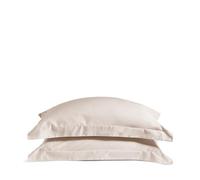 Luxury 100% Organic Cotton Superking Edged Pillowcases | Oxford Border Super King Pillow cases 50 x 90cm | Luxurious Hotel Quality Pure Cotton | Percale or Sateen Finish | Dusky Pink - Cool & Crisp