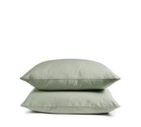 Luxury 100% Organic Cotton Superking Pillowcases | Super King Pillow cases 50 x 90cm | Luxurious Hotel Quality Pure Cotton | King Size Pillow Covers | Sage Green - Sateen