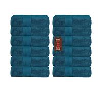 Luxury 100% Royal Egyptian Cotton Face Cloths - 700 GSM Extra Thick Washcloths - Ultra Soft & Absorbent - Pack of 12 - Ideal for Face Cleansing, Spa & Skincare Routine (Blue Lagoon, 12 Face Cloths)