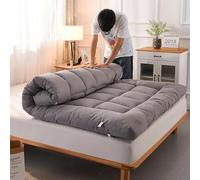 Luxury 10cm Extra Thick Mattress Topper Double Bed - 1500GSM Filling Quilted Box Stitched Bouncy Mattresses Toppers Pad Hypoallgenic, Breathable with Strong Elastic Straps (Double)
