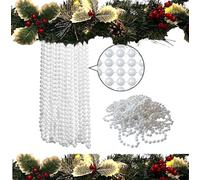 Luxury 10m Christmas Tree & Room Decoration - 8mm White Pearl Beads