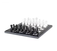 Luxury 12" Handmade Marble Chess Set Age 8+ - Black & White Himalayan Marble - Elegant Gift for Chess Lovers
