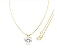 LUXURY 18K Yellow GOLD Heart Shaped Diamond Pendant 18k SOLID Necklace for women with Pendant Heart Necklace Diamond Solitaire Heart Jewelry 18" Mothers day present wife HANDMADE Women's 1.5ct