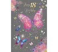 Luxury 18th Birthday Greeting Card - From The Grace Range - Gold Foil and Glitter Finish and Gold Envelope