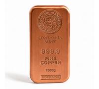 Luxury 1Kg Copper Bullion Bar - Individually Serial Numbered Decorative Copper Ingot By Londonia Mint