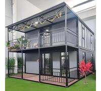 Luxury 2 Story Expandable Tiny House Prefab Modular Container Home | Portable Foldable Mobile Villa with 3-5 Bedrooms, Full Kitchen & Bathroom | Prefabricated Tiny House for Sale