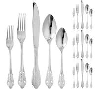 Luxury 20 Pcs Stainless Steel Flatware Set Service for 4 Fine Silverware Set with Matte Polish Home Party Restaurant Dishwasher Safe