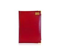 Luxury 2025 Week to View Diary Hardback Cover 80GSM Paper for Business Office & Home A5 Red 30cmx21cm
