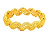 Luxury 24K Gold Color Bangles for Unisex Wear A Set of Bohemian Style Bracelets with Charm for A Statement Jewelry Look