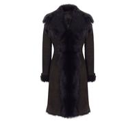 Luxury 3/4 Length Suede Sheepskin Coat TruClothing Brown L