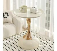 Luxury 35Cm Round Gold Side Table Modern Italian Style Accent Table For Living Room Bedroom And Sofa Decor