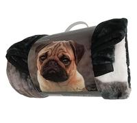 Luxury 3D Animal Fleece Throws for sofas Large - Warm Soft Faux Fur Blanket for Bed Sofa living Room (Throws for Sofas Large Grey Dog, Double)