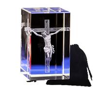 Luxury 3D God Jesus Crystal Statue Tabletop Good Luck Crystal Cube Home Decoration/Son of God Sculpture Savior Figurines-Symbolizing Wealth Success (#2)