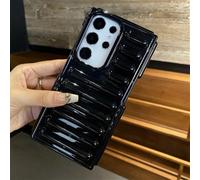 Luxury 3D Stripe Cushion Armor Case For Samsung Galaxy S25 S24 S23 Ultra Plus FE A55 A35 M55 M15 F55 Shockproof Cover,Black,For Samsung S25Plus