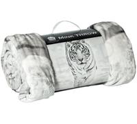 LUXURY 3D WHITE TIGER ANIMAL PRINT FAUX FUR BLANKET SOFA BED THROW WARM AND COSY BLANKET SUITABLE FOR DOUBLE AND KING BED (200CM X 240CM)