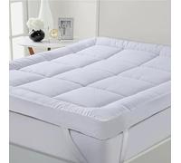 Luxury 4-Inch Hotel Quality Quilted Mattress Topper with Elasticated Corner Straps, 10 cm Extra Thick Breathable Topper with Elasticated Corner Straps for Superior Comfort and Fit (Super King)