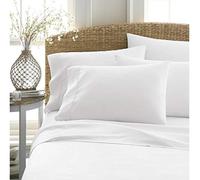 Luxury 4 pcs Sheet Set In Uk Double Size -600 Thread Count 100% Egyptian Cotton Bed Sheet Set In White Solid Color,With Extra Deep Pocket Fitted sheet, Soft Fabric