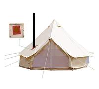 Luxury 4 Season Waterproof Cotton Bell Tent with Stove Jack Hole Large Glamping Teepee for Camping Hiking Christmas Party Beige Learned extensively