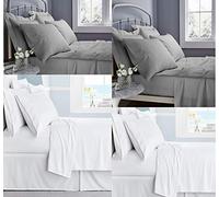 Luxury 400tc Extra Deep 12” / 30cm Fitted Sheet 100% Egyptian Cotton 400 Thread Count Hotel Quality Bed Sheets Single Double King Super King Size (Grey, King)