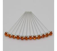 LUXURY 4CM diamond CLEAR diamante pins WEDDING FLOWERS : 4cm Sparkly Diamond Flower Pins: Add Elegance to Your Crafts & Weddings (Orange, 4mm x 12)