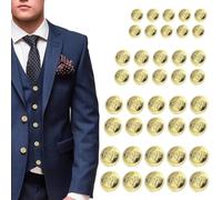 Luxury 60 PCS Gold Blazer Buttons in 4 Sizes - Durable Resin, Easy Sew, Elegant Design