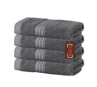 Luxury 700 GSM Bamboo Face Cloth (33 x 33 cm) - Pack of 4 - Ultra Soft, Hypoallergenic & Antibacterial - Super Absorbent Terry Weave - Perfect for Skincare & Spa Use (Charcoal, 4 Face Cloths)