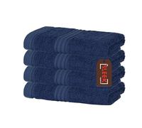 Luxury 700 GSM Bamboo Face Cloth (33 x 33 cm) - Pack of 4 - Ultra Soft, Hypoallergenic & Antibacterial - Super Absorbent Terry Weave - Perfect for Skincare & Spa Use (Navy Blue, 4 Face Cloths)