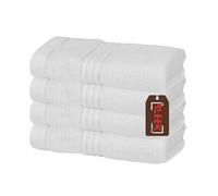 Luxury 700 GSM Bamboo Face Cloth (33 x 33 cm) - Pack of 4 - Ultra Soft, Hypoallergenic & Antibacterial - Super Absorbent Terry Weave - Perfect for Skincare & Spa Use (White, 4 Face Cloths)